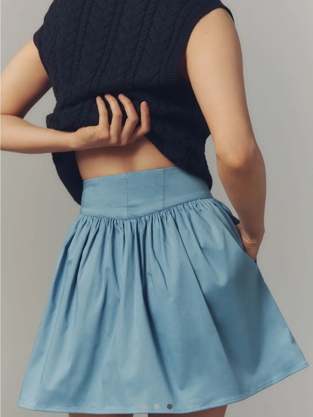 NWT Anthropologie Maeve Sky Blue Button-Front Mini Skirt